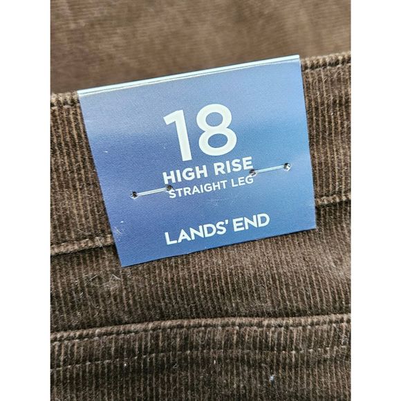 Lands End New Tags High Rise Straight Brown Corduroy Pants size 18 - Picture 3 of 7